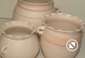 Käsitreitud portselan vaas roosa